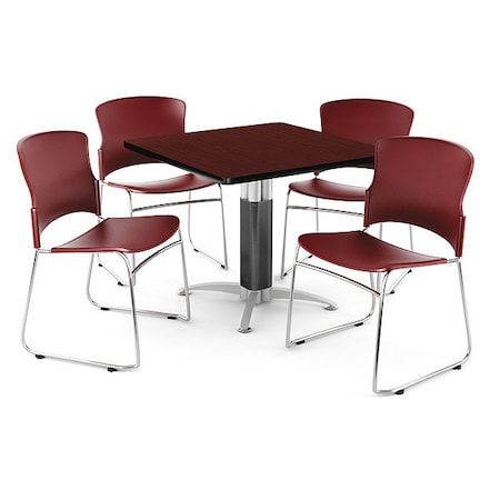 Ofm Break Room Set, KMT36SQ-Mahogany / 310-P-A10 PKG-BRK-028-0011