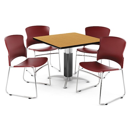 Ofm Break Room Set, KMT36SQ-Oak / 310-P-A10 PKG-BRK-028-0015