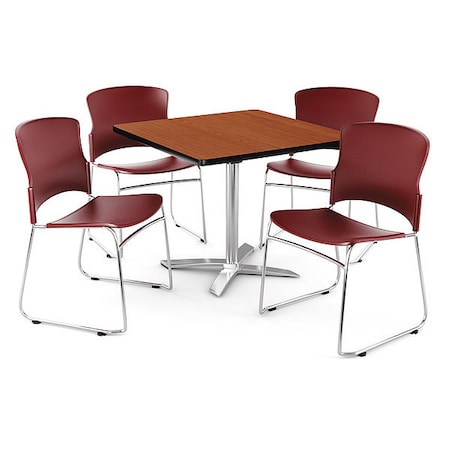 Ofm Break Room Set, KFT42SQ-Cherry / 310-P-A10 PKG-BRK-026-0003