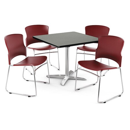 Ofm Break Room Set, KFT42SQ-Gray Nebula / 310-P-A10 PKG-BRK-026-0007