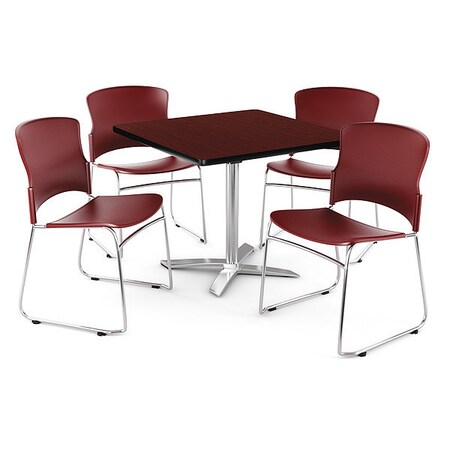 Ofm Break Room Set, KFT36SQ-Mahogany / 310-P-A10 PKG-BRK-025-0011