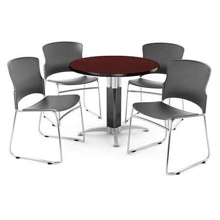 Ofm Break Room Set, KMT42RD-Mahogany / 310-P-A01 PKG-BRK-029-0009