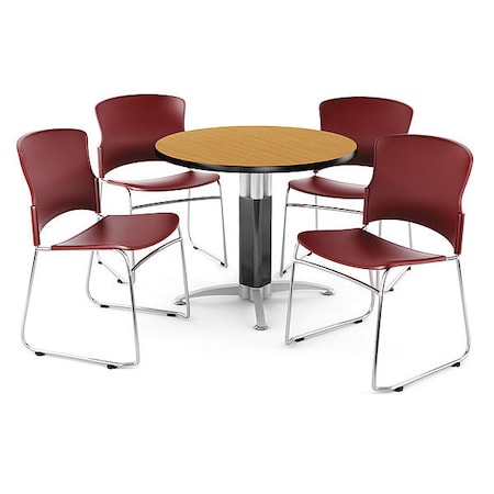 Ofm Break Room Set, KMT36RD-Oak / 310-P-A10 PKG-BRK-027-0015