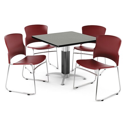 Ofm Break Room Set, KMT42SQ-Gray Nebula / 310-P-A10 PKG-BRK-030-0007