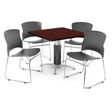 Ofm Break Room Set, KMT42SQ-Mahogany / 310-P-A01 PKG-BRK-030-0009