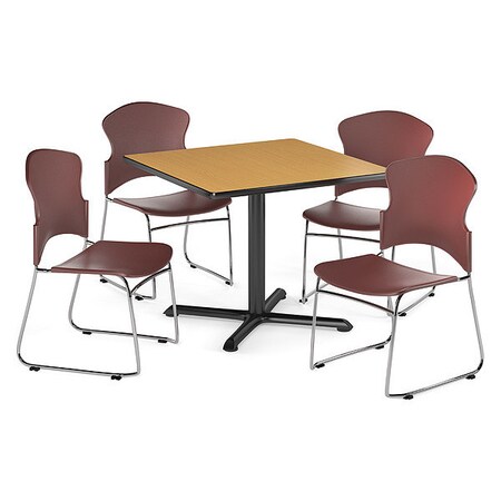 Ofm Break Room Set, XT36SQ-Oak / 310-P-A10 PKG-BRK-034-0015