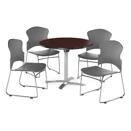 Ofm Break Room Set, KFT42RD-Mahogany / 310-P-A01 PKG-BRK-032-0009