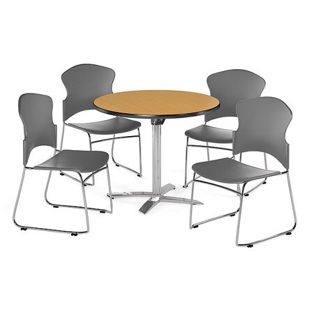 Ofm Break Room Set, KFT36RD-Oak / 310-P-A01 PKG-BRK-031-0013