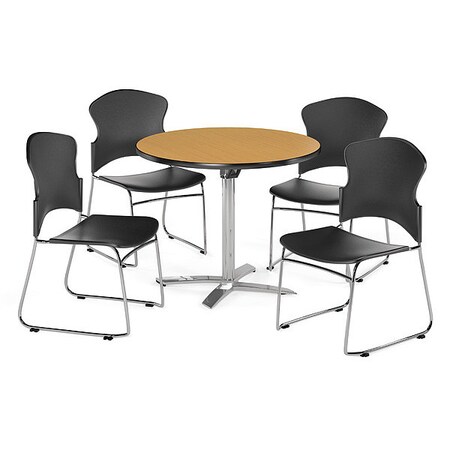 Ofm Break Room Set, KFT36RD-Oak / 310-P-A02 PKG-BRK-031-0014