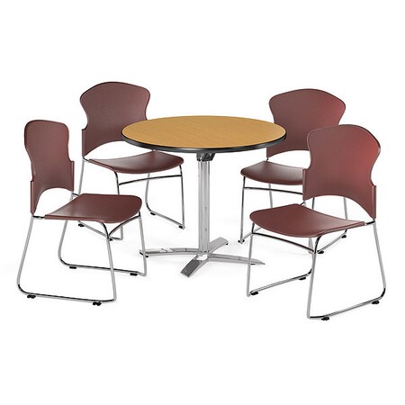 Ofm Break Room Set, KFT42RD-Oak / 310-P-A10 PKG-BRK-032-0015