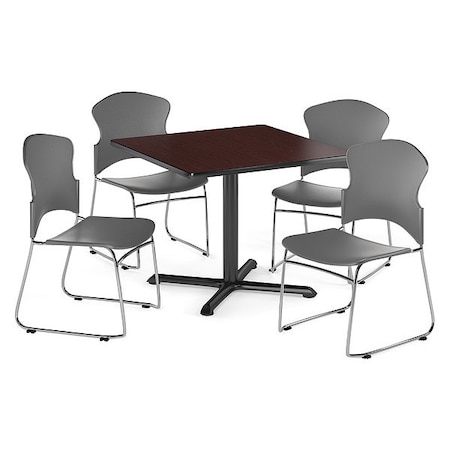Ofm Break Room Set, XT42SQ-Mahogany / 310-P-A01 PKG-BRK-036-0009