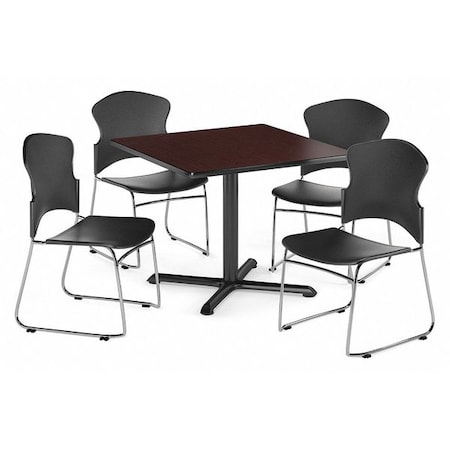 Ofm Break Room Set, XT42SQ-Mahogany / 310-P-A02 PKG-BRK-036-0010