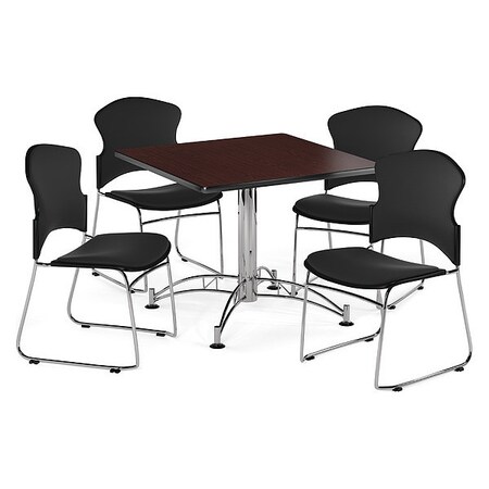 Ofm Break Room Set, KLT42SQ-Mahogany / 310-F-805 PKG-BRK-044-0012