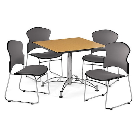 Ofm Break Room Set, KLT42SQ-Oak / 310-F-801 PKG-BRK-044-0013