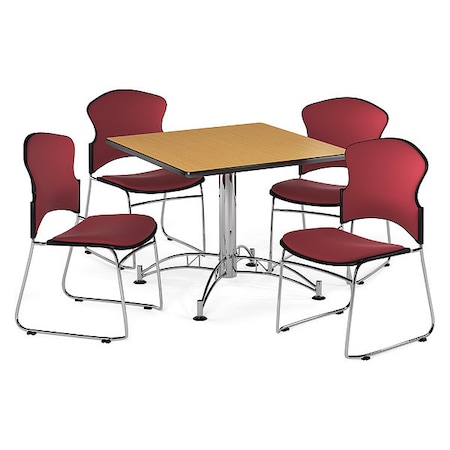 Ofm Break Room Set, KLT36SQ-Oak / 310-F-803 PKG-BRK-042-0014