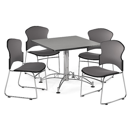 Ofm Break Room Set, KLT36SQ-Gray Nebula / 310-F-801 PKG-BRK-042-0005