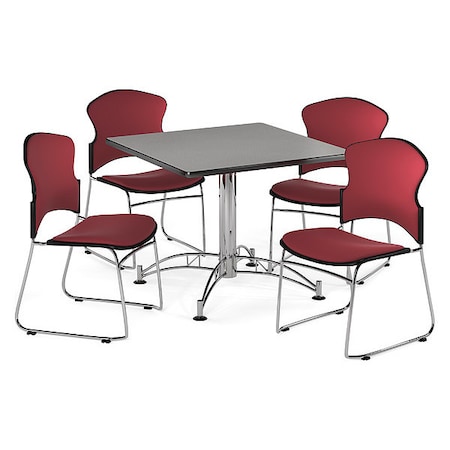 Ofm Break Room Set, KLT36SQ-Gray Nebula / 310-F-803 PKG-BRK-042-0006