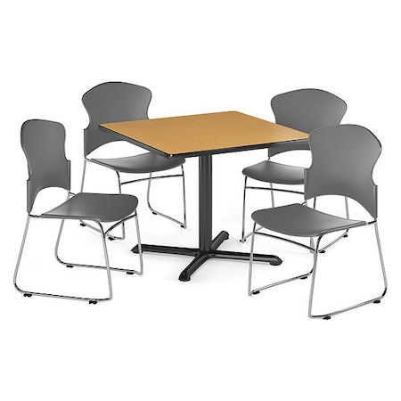 Ofm Break Room Set, XT42SQ-Oak / 310-P-A01 PKG-BRK-036-0013