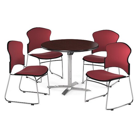 Ofm Break Room Set, KFT36RD-Mahogany / 310-F-803 PKG-BRK-037-0010