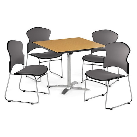 Ofm Break Room Set, KFT42SQ-Oak / 310-F-801 PKG-BRK-040-0013