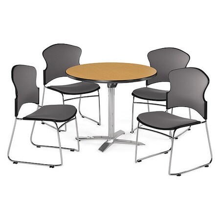 Ofm Break Room Set, KFT42RD-Oak / 310-F-801 PKG-BRK-039-0013