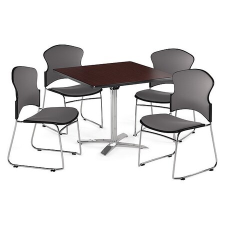 Ofm Break Room Set, KFT42SQ-Mahogany / 310-F-801 PKG-BRK-040-0009