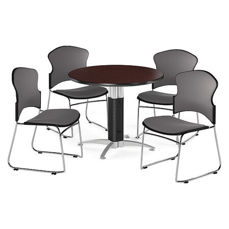 Ofm Break Room Set, KMT36RD-Mahogany / 310-F-801 PKG-BRK-045-0009
