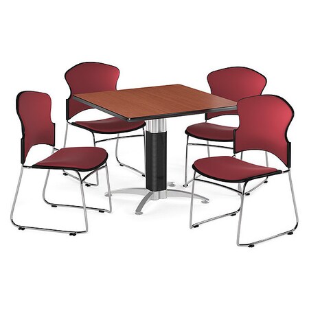 Ofm Break Room Set, KMT42SQ-Cherry / 310-F-803 PKG-BRK-048-0002