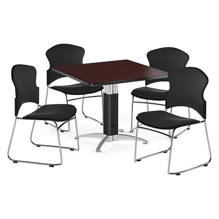 Ofm Break Room Set, KMT42SQ-Mahogany / 310-F-805 PKG-BRK-048-0012