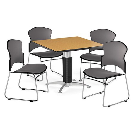 Ofm Break Room Set, KMT42SQ-Oak / 310-F-801 PKG-BRK-048-0013
