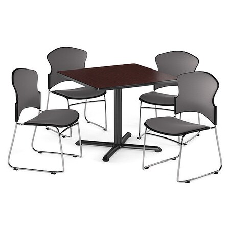 Ofm Break Room Set, XT42SQ-Mahogany / 310-F-801 PKG-BRK-052-0009