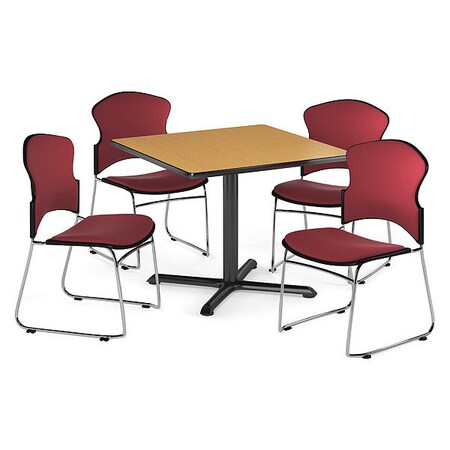 Ofm Break Room Set, XT42SQ-Oak / 310-F-803 PKG-BRK-052-0014