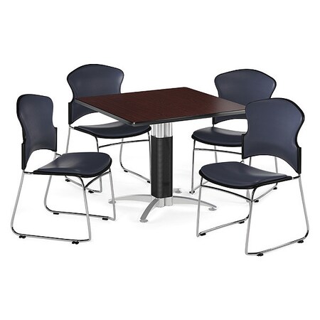 Ofm Break Room Set, KMT36SQ-Mahogany / 310-VAM-605 PKG-BRK-062-0014