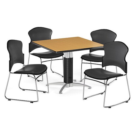 Ofm Break Room Set, KMT36SQ-Oak / 310-VAM-604 PKG-BRK-062-0018