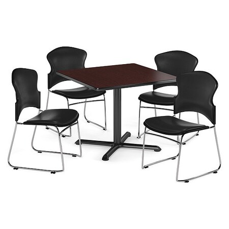 Ofm Break Room Set, XT42SQ-Mahogany / 310-VAM-606 PKG-BRK-068-0015