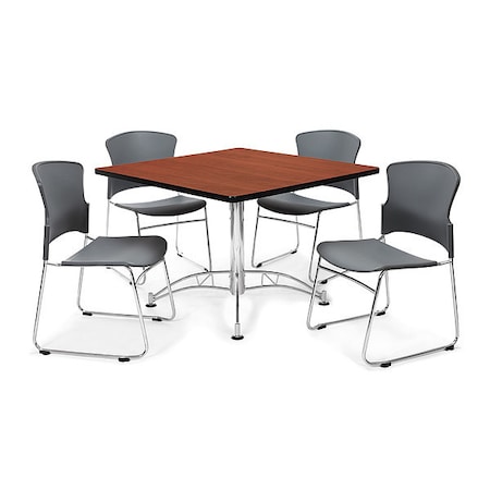 Ofm Break Room Set, KLT42SQ-Cherry/310-P-A01 PKG-BRK-11-0001