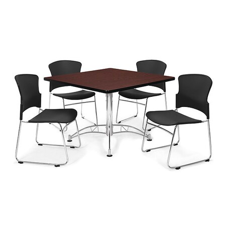 Ofm Break Room Set, KLT42SQ-Mahogany/310-P-A02 PKG-BRK-11-0010