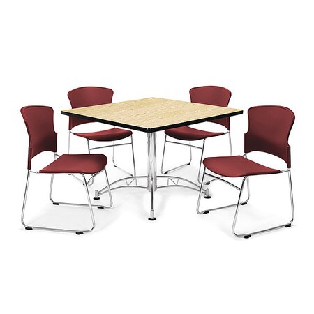 Ofm Break Room Set, KLT36SQ-Oak/310-P-A10 PKG-BRK-09-0015