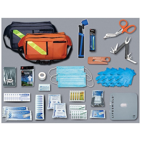 Emi Ready Emergency Kit, Nylon Bag, 63 Components, 2 People Served 7010
