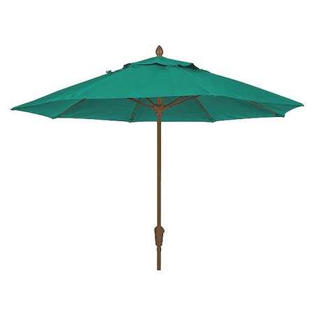 Fiberbuilt Market Umbrella 8Rib Crank Cb, Teal, 9 ft. 9MCRCB-5456