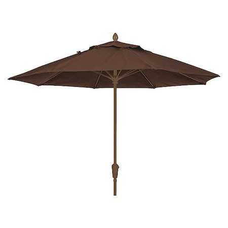 Fiberbuilt Market Umbrella 8Rib Crank Cb, Brown, 9 ft. 9MCRCB-4621