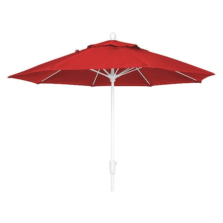 Fiberbuilt Oct Market Umbrella 8Rib CrankW/Red, 9 ft. 9MCRW-4603
