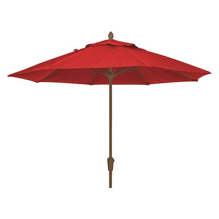 Fiberbuilt Market Umbrella 8Rib Cb Crank, Red, 7.5 ft. 7MCRCB-4603