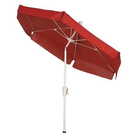 Fiberbuilt Garden Tilt Umbrella CrankW/Red, 7.5 ft. 7GCRW-T-RED