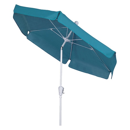 Fiberbuilt Garden Tilt Umbrella CrankW/Teal, 7.5 ft. 7GCRW-T-TEAL