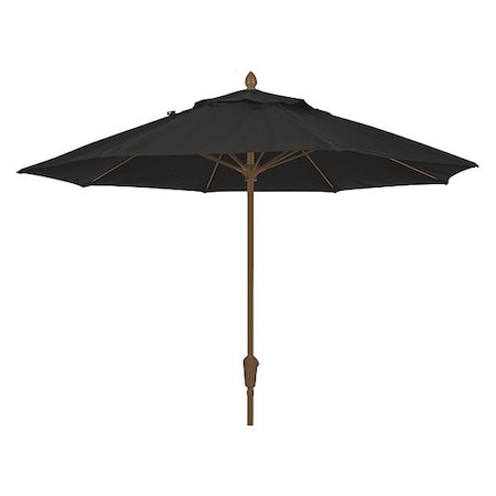 Fiberbuilt Market Umbrella 8Rib Crank Cb, Black, 9 ft. 9MCRCB-4608