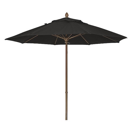 Fiberbuilt Market Umbrella 8Rib Push Up Cb, Black, 7.5ft. 7MPUCB-4608