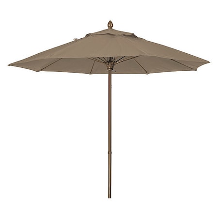 Fiberbuilt Mrkt Umbrella 8Rib PushUp Cb, Taupe, 7.5Ft 7MPUCB-4648
