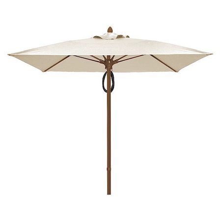 Fiberbuilt Market Umbrella 4Rib Pulley Pin Natural, 7.5 ft. 7SQMPPCB-4604