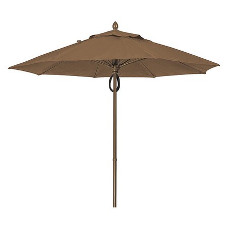 Fiberbuilt Mrkt Umbrella 8Rib Plly Pin Cb, Cocoa, 9Ft 9MPPCB-4676